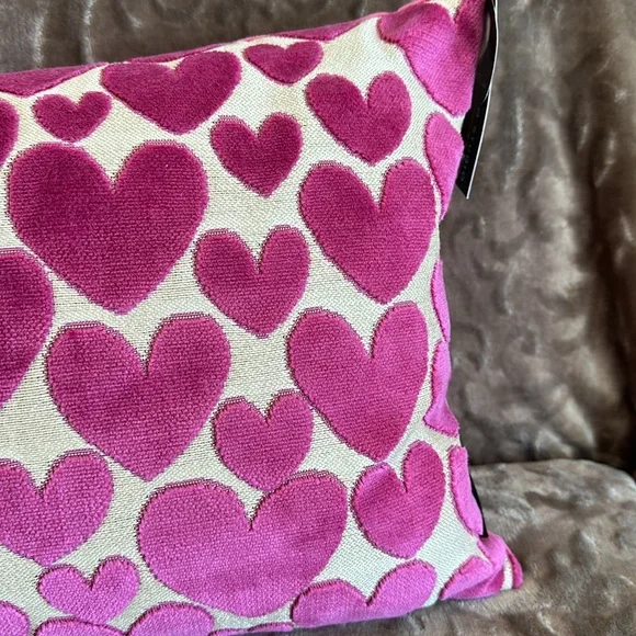 Soho Studio Valentine Pillow 💕 Feather Pillow Pink Beige New - Picture 4 of 6